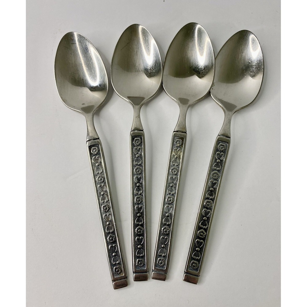 Hacienda by Gorham Stainless Steel Teaspoon Replacement Lot Of 4